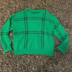 Green Plaid Women's Sweater